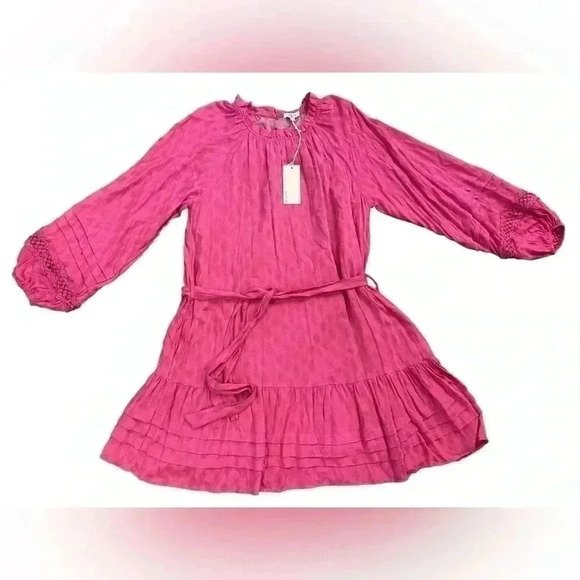 NWT BTFL Life Fuchsia Bishop Sleeved Dress Size Small - Picture 2 of 10